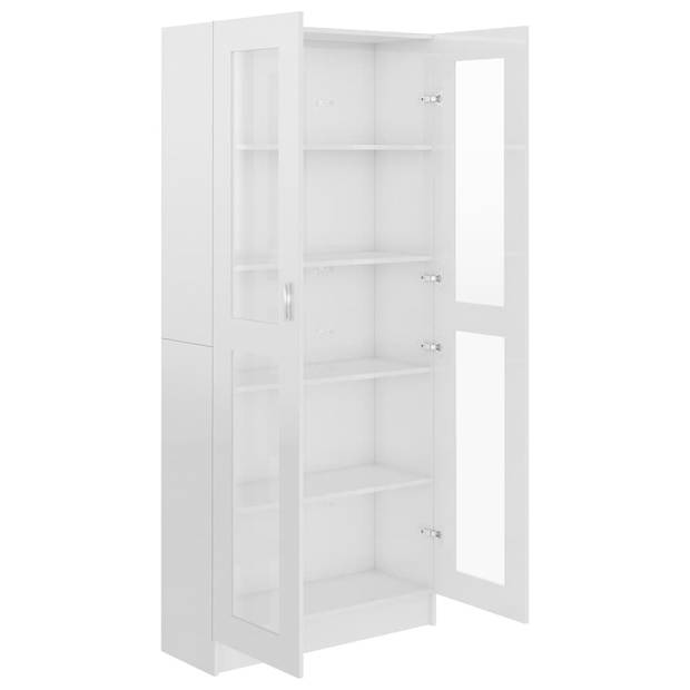 The Living Store Boekenkast - Hoogglans Wit - 82.5 x 30.5 x 185.5 cm - Spaanplaat