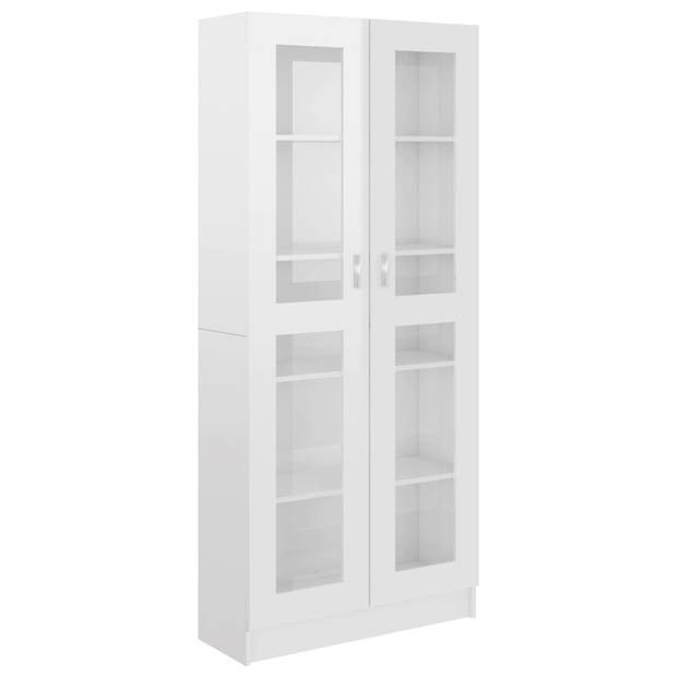 The Living Store Boekenkast - Hoogglans Wit - 82.5 x 30.5 x 185.5 cm - Spaanplaat