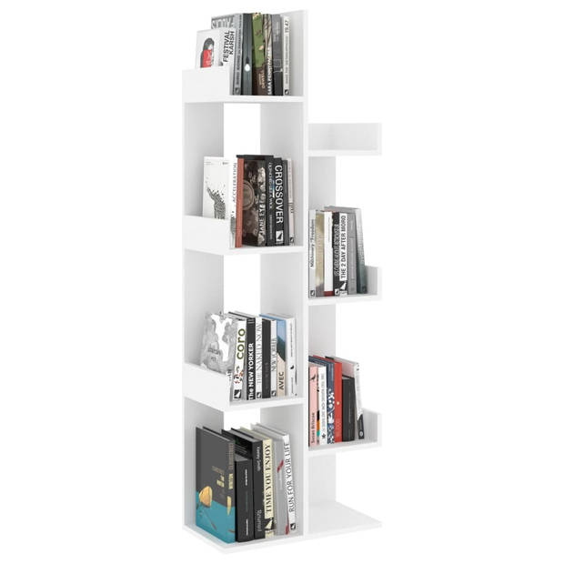 The Living Store Boekenkast - Wit - 48 x 25.5 x 140 cm - Stevig en Stabiel - Montage Vereist