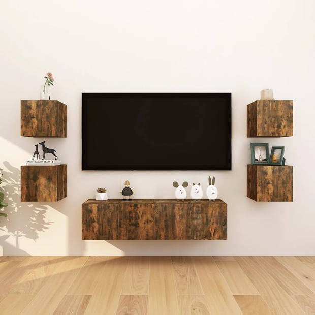 The Living Store Televisiewandmeubelen - Hangende tv-kasten - Tv-meubel - Afmetingen- 30.5 x 30 x 30 cm - Kleur-
