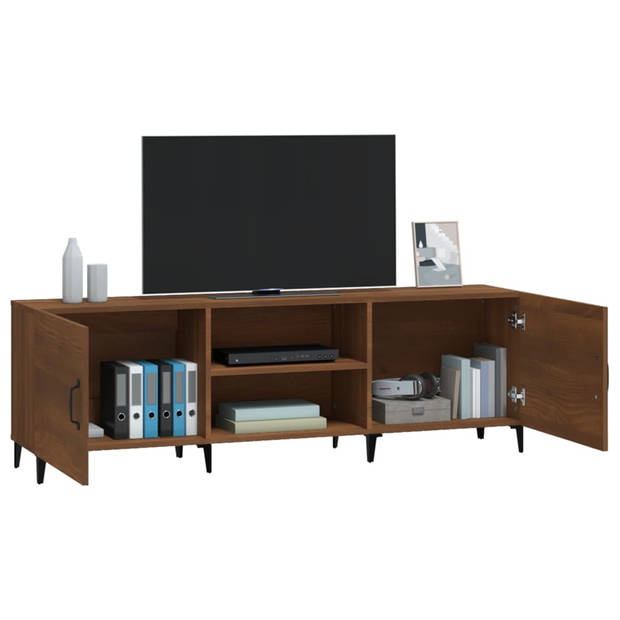 vidaXL Tv-meubel 150x30x50 cm bewerkt hout bruin eikenkleur