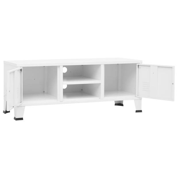 The Living Store TV-meubel Workshop - 105 x 35 x 42 cm - wit metaal