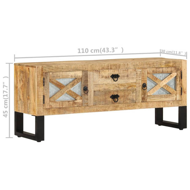 vidaXL Tv-meubel 110x30x45 cm ruw mangohout