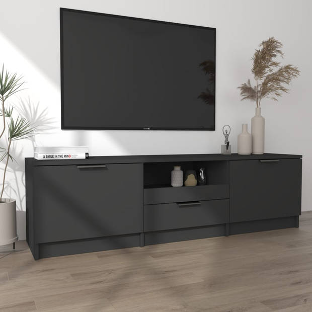 The Living Store TV-meubel - Zwart - Praktisch - hoogwaardig - opbergruimte