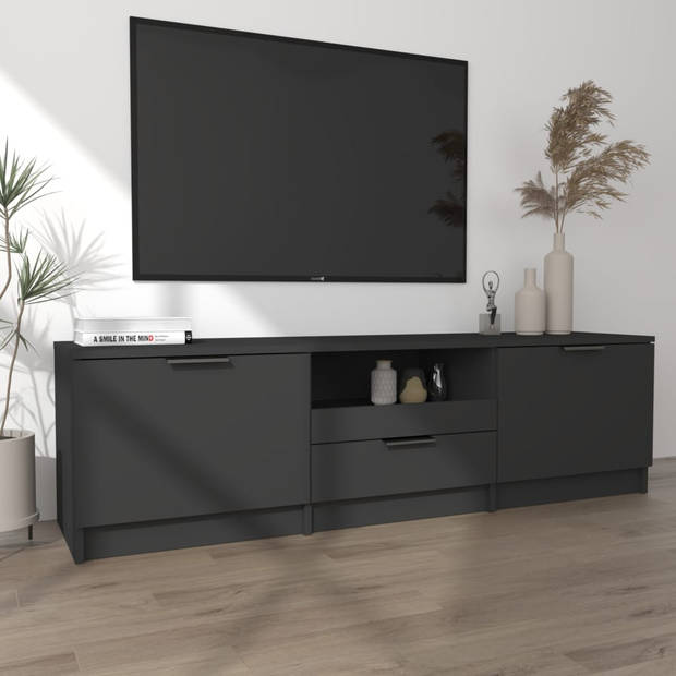 vidaXL Tv-meubel 140x35x40 cm bewerkt hout zwart