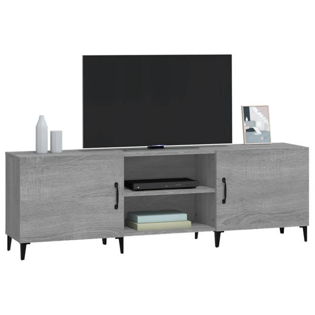 vidaXL Tv-meubel 150x30x50 cm bewerkt hout grijs sonoma eikenkleurig