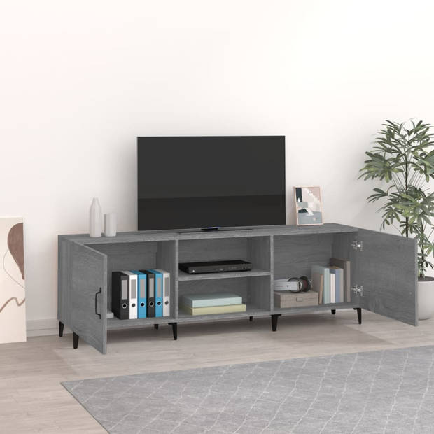 vidaXL Tv-meubel 150x30x50 cm bewerkt hout grijs sonoma eikenkleurig