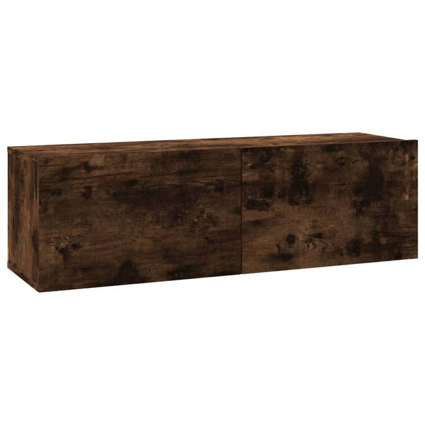 The Living Store TV-meubel - Smoked Oak - 100x30x30 cm - Wall-mounted