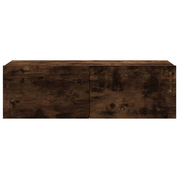 The Living Store TV-meubel - Smoked Oak - 100x30x30 cm - Wall-mounted