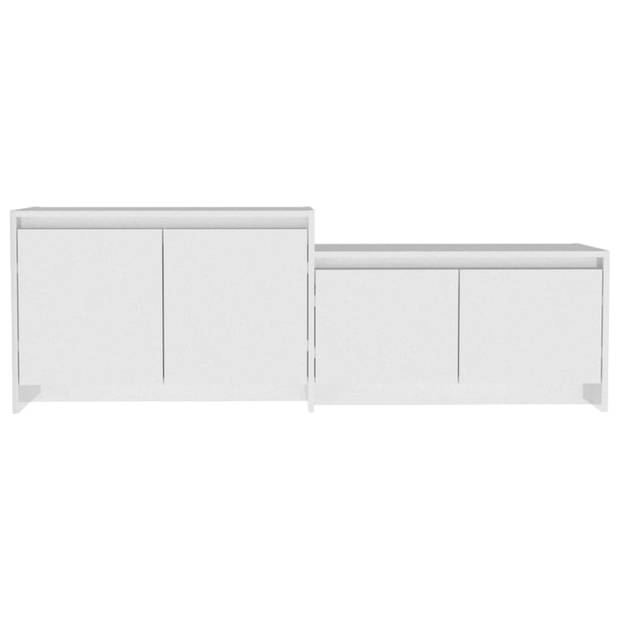 The Living Store TV-meubel - Televisiemeubel - 146.5 x 35 x 50 cm - Hoogglans wit