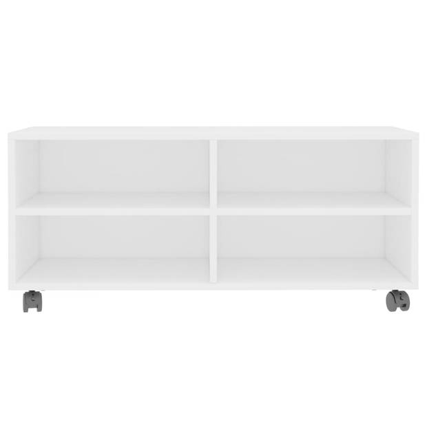 The Living Store TV-meubel - Trendy en praktisch - TV-meubels - 90 x 35 x 35 cm - Ken- Stevig en duurzaam - Kleur- Wit