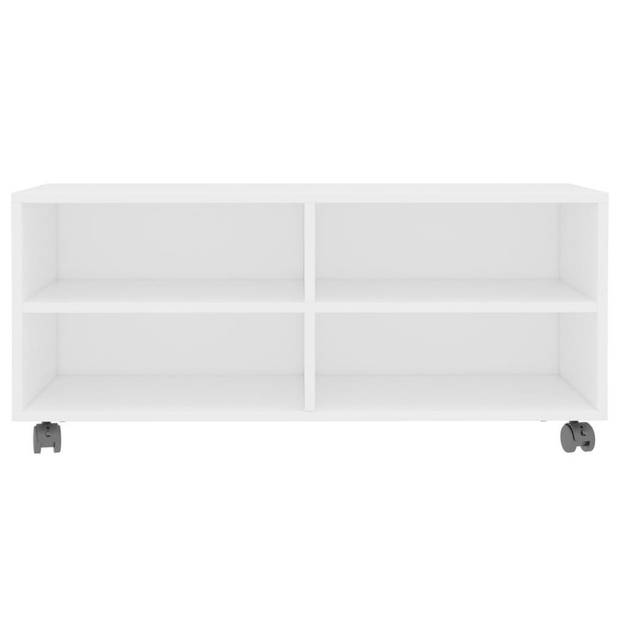 The Living Store TV-meubel - Trendy en praktisch - TV-meubels - 90 x 35 x 35 cm - Ken- Stevig en duurzaam - Kleur- Wit