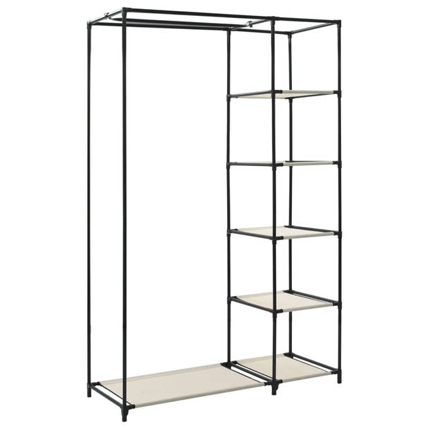 The Living Store Opvouwbare Klerenkast - Crème - 110 x 45 x 175 cm - Ruimtebesparend en Makkelijk te Monteren