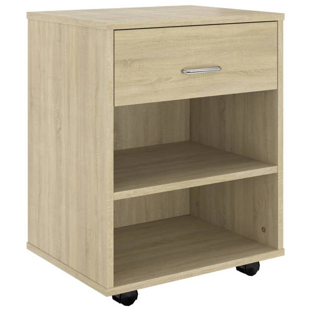 The Living Store Verrijdbare Kast - Sonoma Eiken - 46 x 36 x 59 cm - Duurzaam - Mobiel