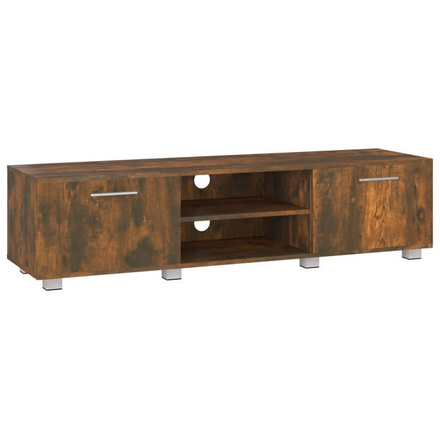 The Living Store TV-meubel - Gerookt Eiken - 140 x 40 x 35 cm - Met Opbergruimte