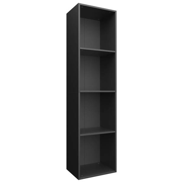 The Living Store Boekenkast - 36x30x143 cm - Zwart - Bewerkt hout