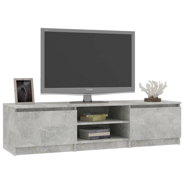 The Living Store Tv-meubel Klassieke Stijl - 140x40x35.5 cm - Betongrijs