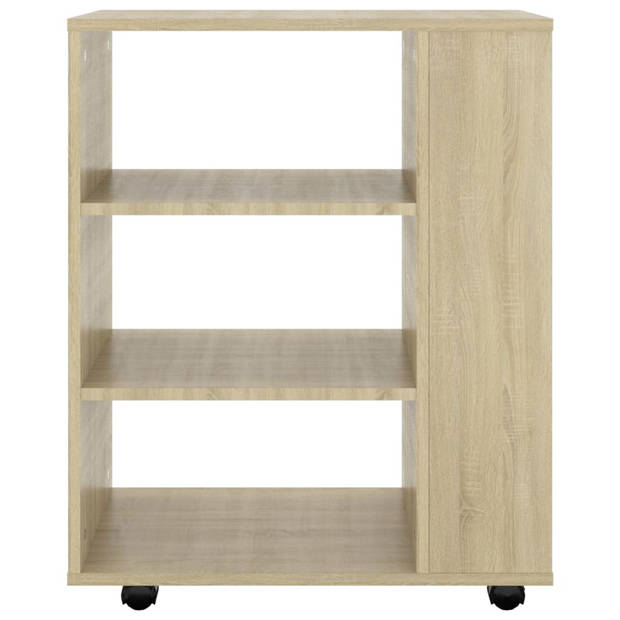 The Living Store Verrijdbare Kast - Sonoma Eiken - 60 x 35 x 75 cm - Duurzaam en Mobiel