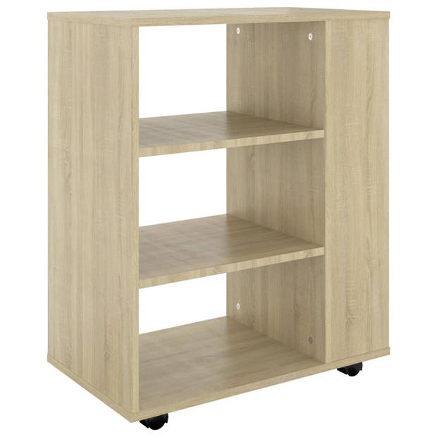 The Living Store Verrijdbare Kast - Sonoma Eiken - 60 x 35 x 75 cm - Duurzaam en Mobiel