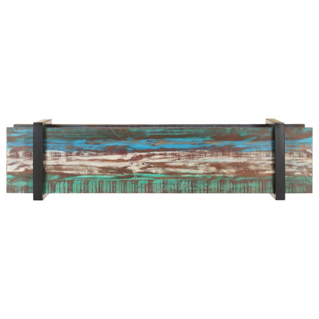 The Living Store Houten tv-kast - Industriële stijl - Gerecycled hout - Multicolor - 160x40x40cm - Handgemaakt