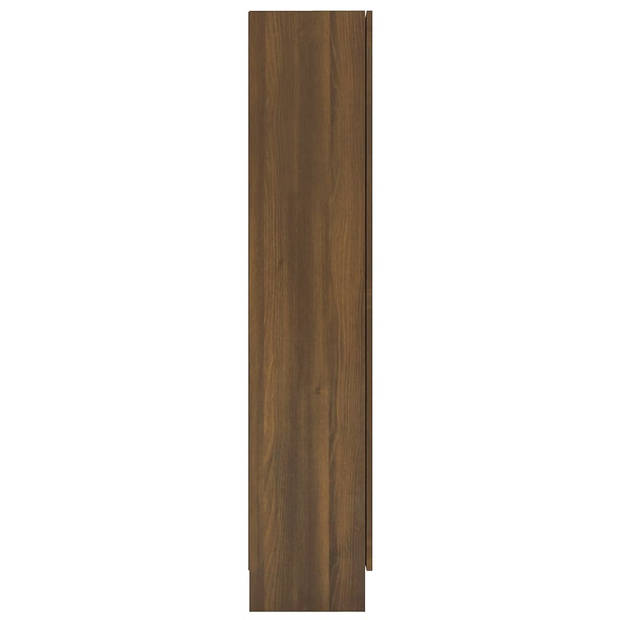 vidaXL Vitrinekast 82,5x30,5x150 cm bewerkt hout bruin eikenkleur
