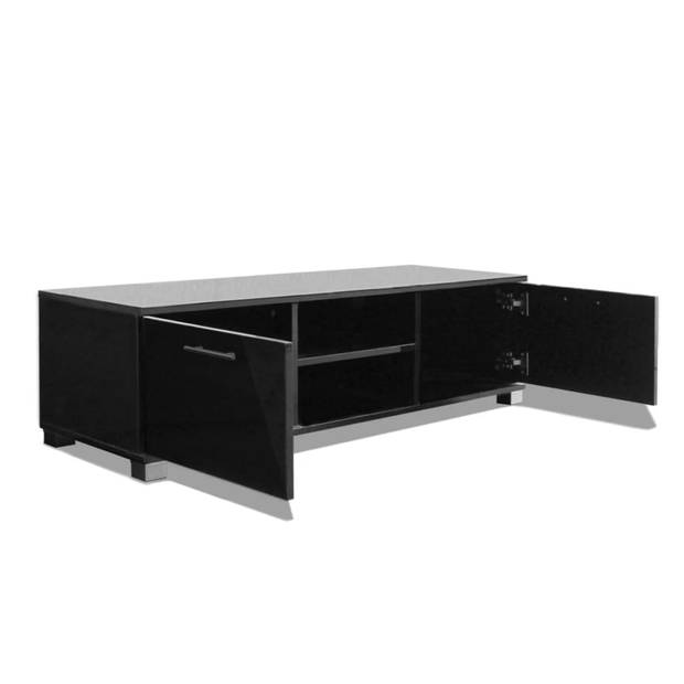 The Living Store Hoogglans TV-meubel - 120 x 40.3 x 34.7 cm - Kleur- hoogglans zwart