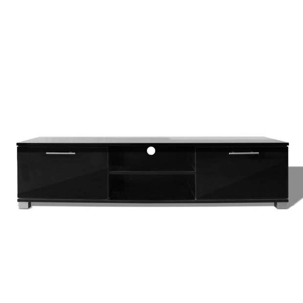 The Living Store Hoogglans TV-meubel - 120 x 40.3 x 34.7 cm - Kleur- hoogglans zwart