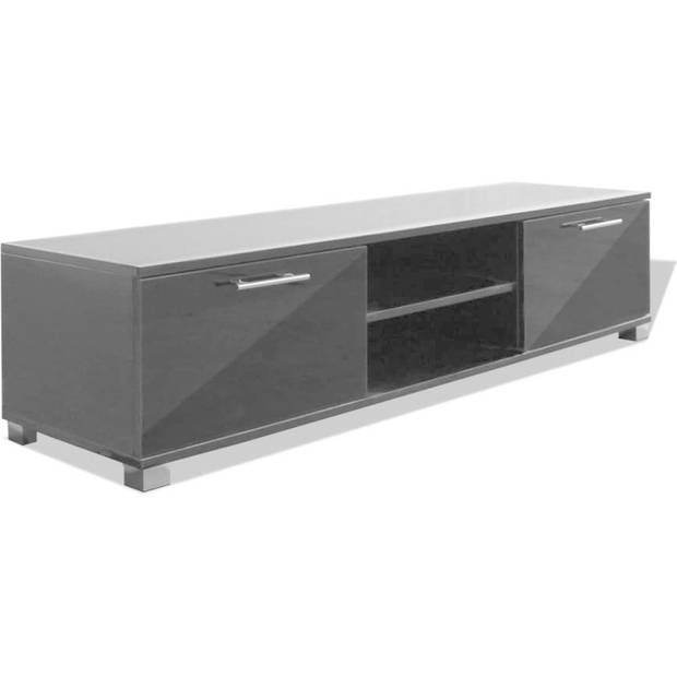 The Living Store Hoogglans TV-meubel - 120 x 40.3 x 34.7 cm - Kleur- hoogglans zwart