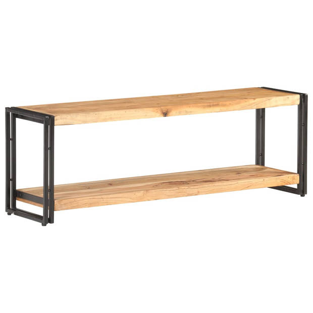 The Living Store TV Kast Industrieel - 120 x 30 x 40 cm - Massief Acaciahout - Zwart