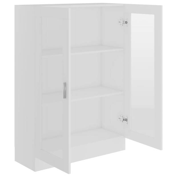 The Living Store Vitrinekast - Boekenkast - 82.5 x 30.5 x 115 cm - Wit