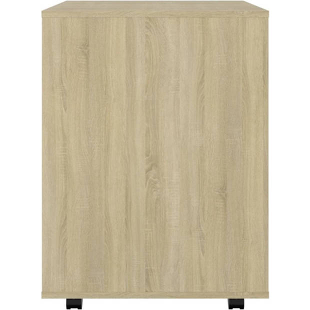 The Living Store Verrijdbare Kast - Sonoma Eiken - 60 x 53 x 72 cm - Duurzaam en functioneel