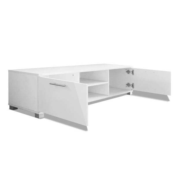 The Living Store TV-meubel - Hoogglans wit - 120 x 40.3 x 34.7 cm - Bewerkt hout - MDF