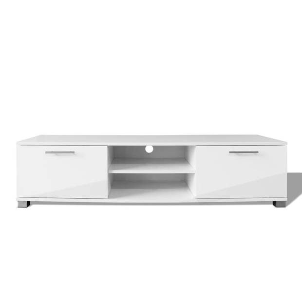 The Living Store TV-meubel - Hoogglans wit - 120 x 40.3 x 34.7 cm - Bewerkt hout - MDF