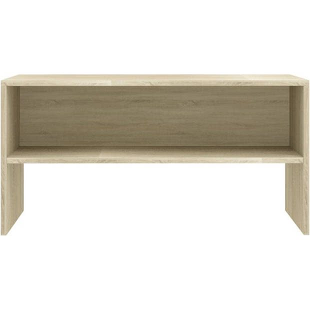 The Living Store TV-meubel Vintage - 80 x 40 x 40 cm - Sonoma eiken - Bewerkt hout