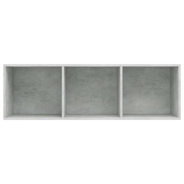 The Living Store Boekenkast Betongrijs - 36 x 30 x 114 cm - 3 vakken - Kan horizontaal als tv-kast - Incl -