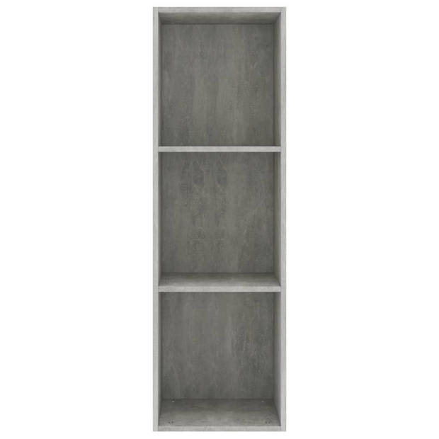 The Living Store Boekenkast Betongrijs - 36 x 30 x 114 cm - 3 vakken - Kan horizontaal als tv-kast - Incl -