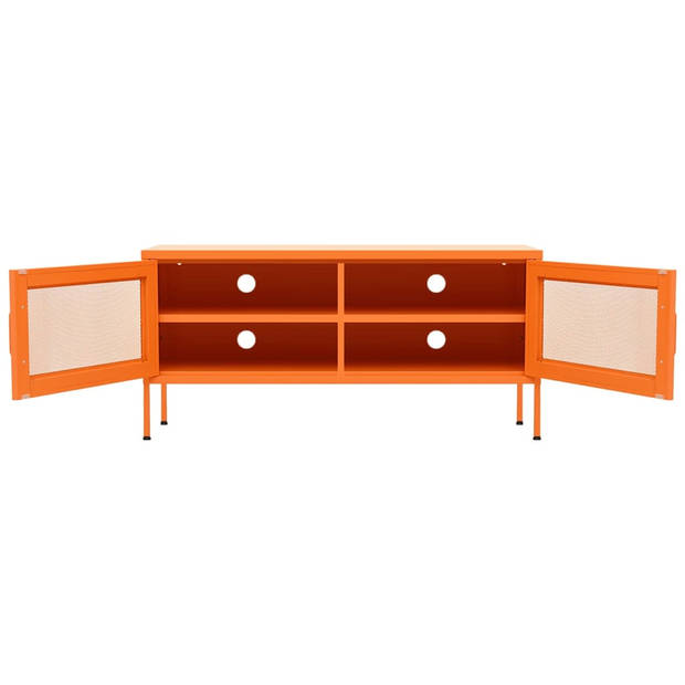 The Living Store Televisiemeubel XXL - TV Standaard - 105 x 35 x 50 cm - Stalen constructie - Inclusief gaasdeuren en