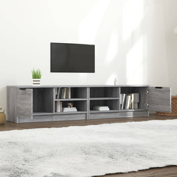 The Living Store TV-meubel - Stereokast - 80 x 35 x 36.5 cm - Grijs Sonoma Eiken