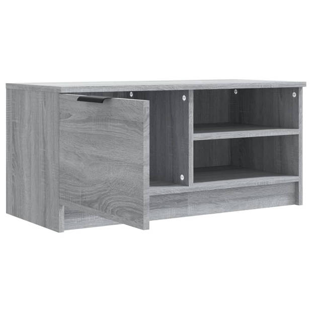 The Living Store TV-meubel Sonoma eiken grijs - 80 x 35 x 36.5 cm - praktisch meubel met opbergruimte