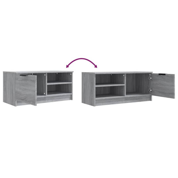 The Living Store TV-meubel - Stereokast - 80 x 35 x 36.5 cm - Grijs Sonoma Eiken