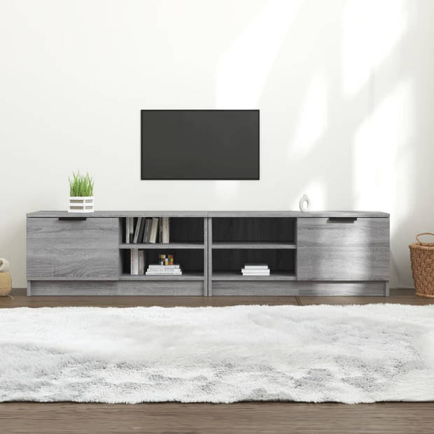 The Living Store TV-meubel - Stereokast - 80 x 35 x 36.5 cm - Grijs Sonoma Eiken