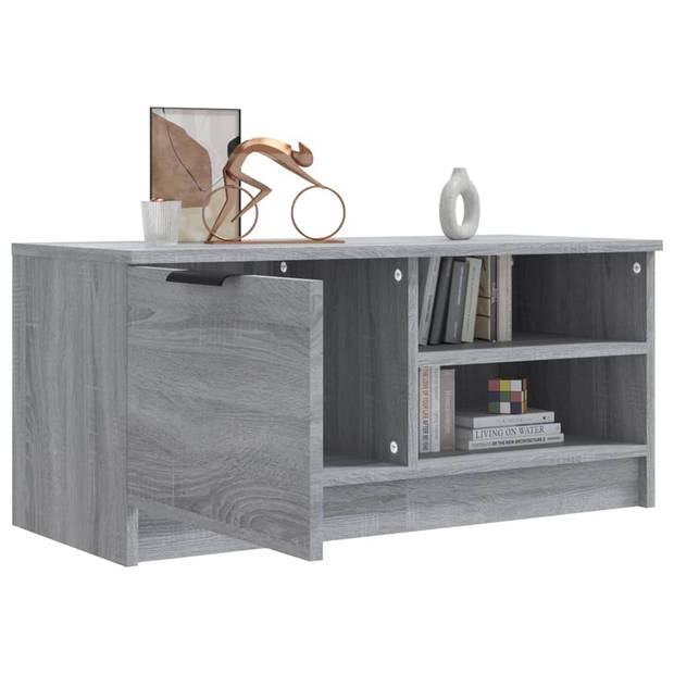 The Living Store TV-meubel Sonoma eiken grijs - 80 x 35 x 36.5 cm - praktisch meubel met opbergruimte