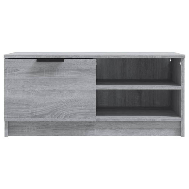 The Living Store TV-meubel Sonoma eiken grijs - 80 x 35 x 36.5 cm - praktisch meubel met opbergruimte