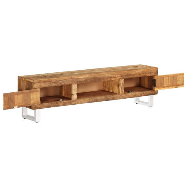 The Living Store TV-meubel Retro - Hout - 140x30x40 cm - Massief gerecycled hout - 2 deuren - The Living Store