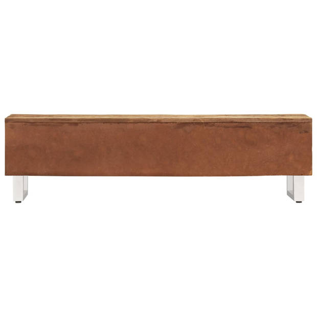 The Living Store TV-meubel Retro - Hout - 140x30x40 cm - Massief gerecycled hout - 2 deuren - The Living Store