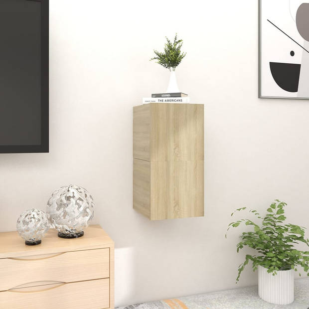 The Living Store TV-meubel Sonoma Eiken - 30.5 x 30 x 30 cm - Wandmontage - Links/Rechts Openend