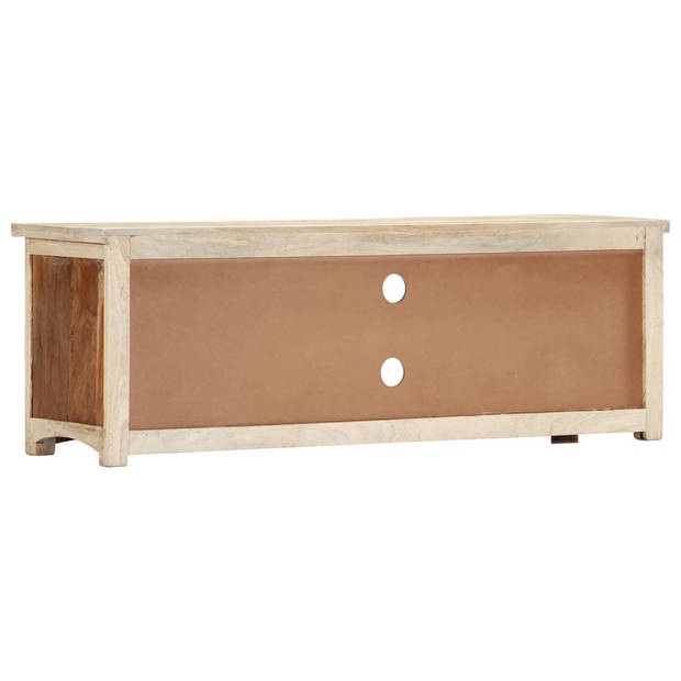 The Living Store Massief Mangohouten TV-kast - 120x30x40 cm - Gerecycled hout - Met 2 deuren - 2 lades en 2 vakken