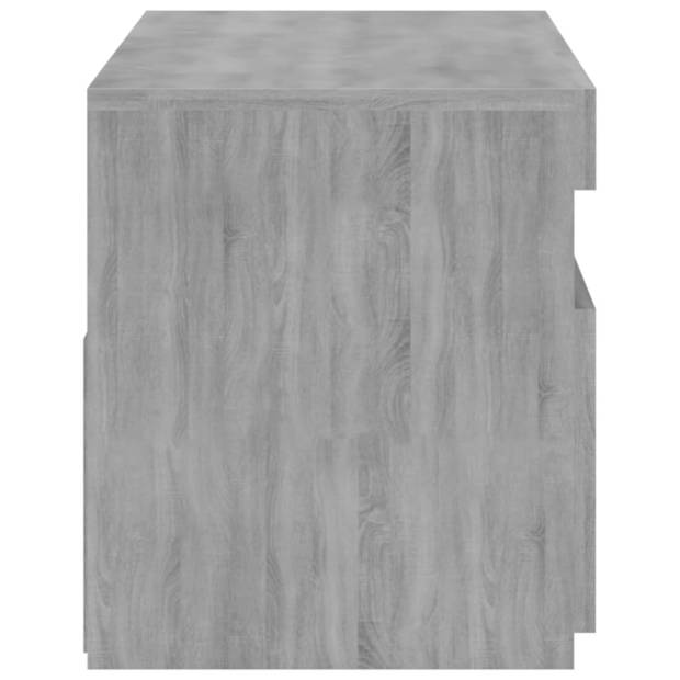 The Living Store TV-meubel Grey Sonoma Oak 75x35x40 cm - LED-verlichting - voldoende opbergruimte