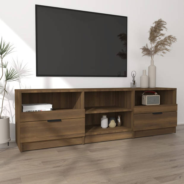 The Living Store Tv-meubel - Bruineiken - 150 x 33.5 x 45 cm - Praktisch materiaal en voldoende opbergruimte