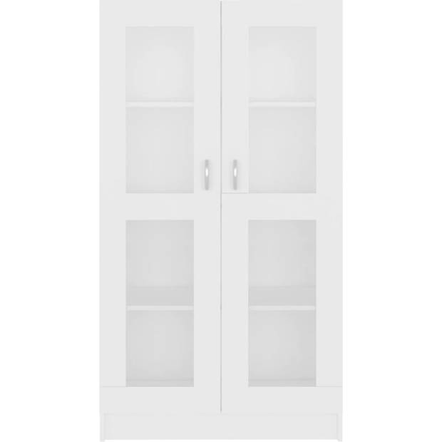 The Living Store Vitrinekast - Wit - 82.5 x 30.5 x 150 cm - Spaanplaat en glas